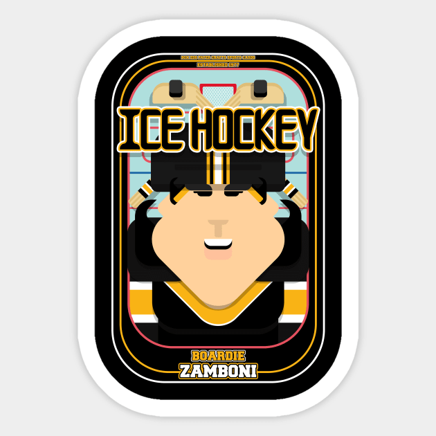 Ice Hockey Black and Yellow - Boardie Zamboni - Amy version Sticker by Boxedspapercrafts